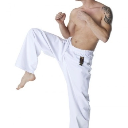 Pantalon de kickboxing blanc